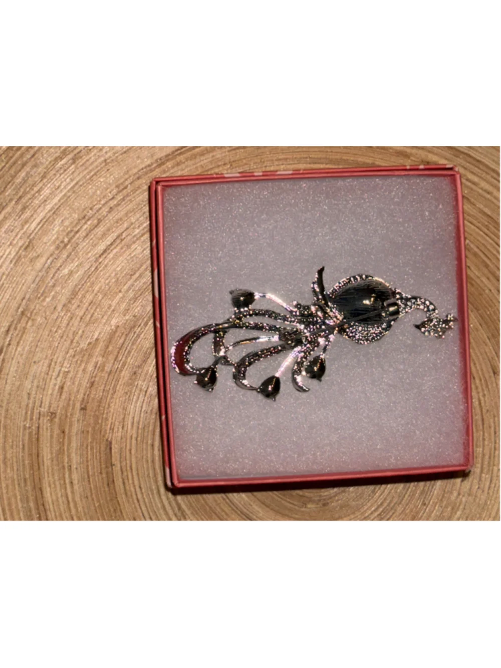 Women's Peacock Brooch Silver & Blue
